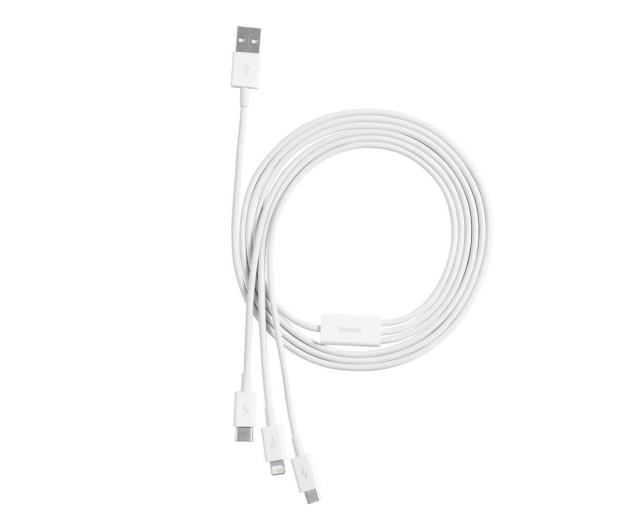 BASEUS Superior Series, USB-A do micro USB/USB-C/Lightning, 3.5A, 1.2m (biały) - 1266443 - zdjęcie 4